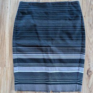 Banana Republic Black White Gray Stripes Mini Pencil Skirt Size 4, Office